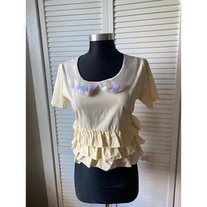 Romantic Standard Ruffle Drindl Peter Pan Top Toy Encapsulated Collar Tokyo M